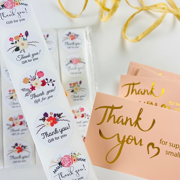 200 Gift for You Stickers. Mixed Floral Pattern Shipping Stickers. - Picture 2 of 10